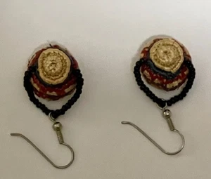 Handgefertigte Gras Korb Ohrringe von Künstlerin Chette Brantingham von Hooper Bay, Ak - Bild 1 von 5