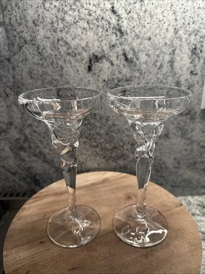 Par de lindos castiçais de cristal Lenox 7” cônico de ritmo ou pilar - - Imagem 1 de 4