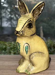Vintage Paper Mache Rabbit Ser Mel Tonala Jal Mexico Signed Folk Art - Picture 1 of 10
