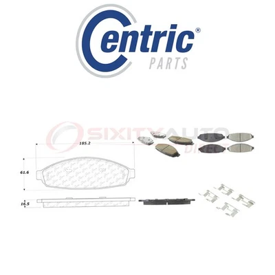 Centric Posi Quiet Ceramic Brake Pads w Shims for 2003-2011 Lincoln Town Car tq - Изображение 1 из 4