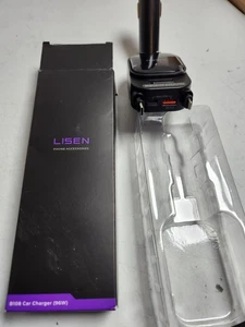 LISEN 69W Retractable Car Charger USB-C Adapter for iPhone & Android, Grey - Picture 1 of 1