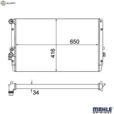 RADIATOR ENGINE COOLING CR 854 001S FOR VW GOLF/IV/Mk BORA JETTA SEAT 1.9L 4cyl - Image 1 of 4