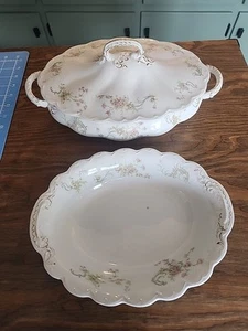Johnson Brothers Oval Serving Dish And Platter with Pink Flowers And Gold Trim - Picture 1 of 17