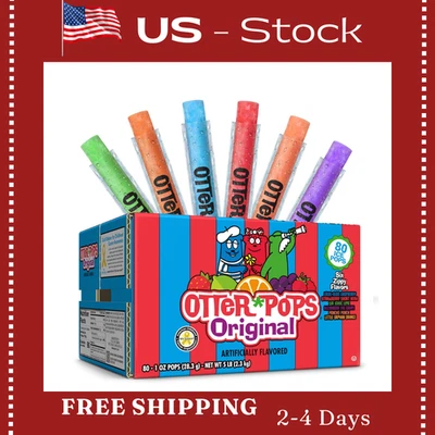 Otter Pops Freezer Ice Bars, Fat Free Ice Pops, Original Flavors(80 - 1 oz pops) - Image 1 of 4