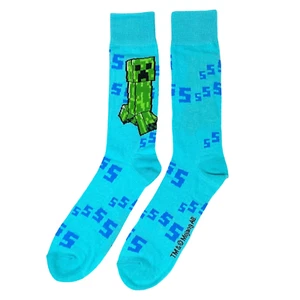 Minecraft Mid-Calf Socks Men's Size 6-12 Light Blue - Picture 1 of 1