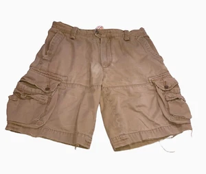 VINTAGE Polo Ralph Lauren Cargo Shorts Tan Distressed Sz 32 waist - Picture 1 of 10