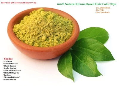 Henna Hair Dye Color Powder Natural Colorant NO PPD AMMONIA Men Women 9 SHADES - Image 1 of 4