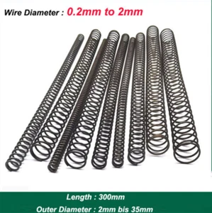 Length 300mm Compression Spring Pressure Springs Wire Dia 0.3mm-2.0mm OD 2-35mm - Picture 1 of 5