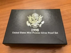 1998 United States Mint Premier Silver Proof Set w/ Display Case COA San Fran - Picture 1 of 6