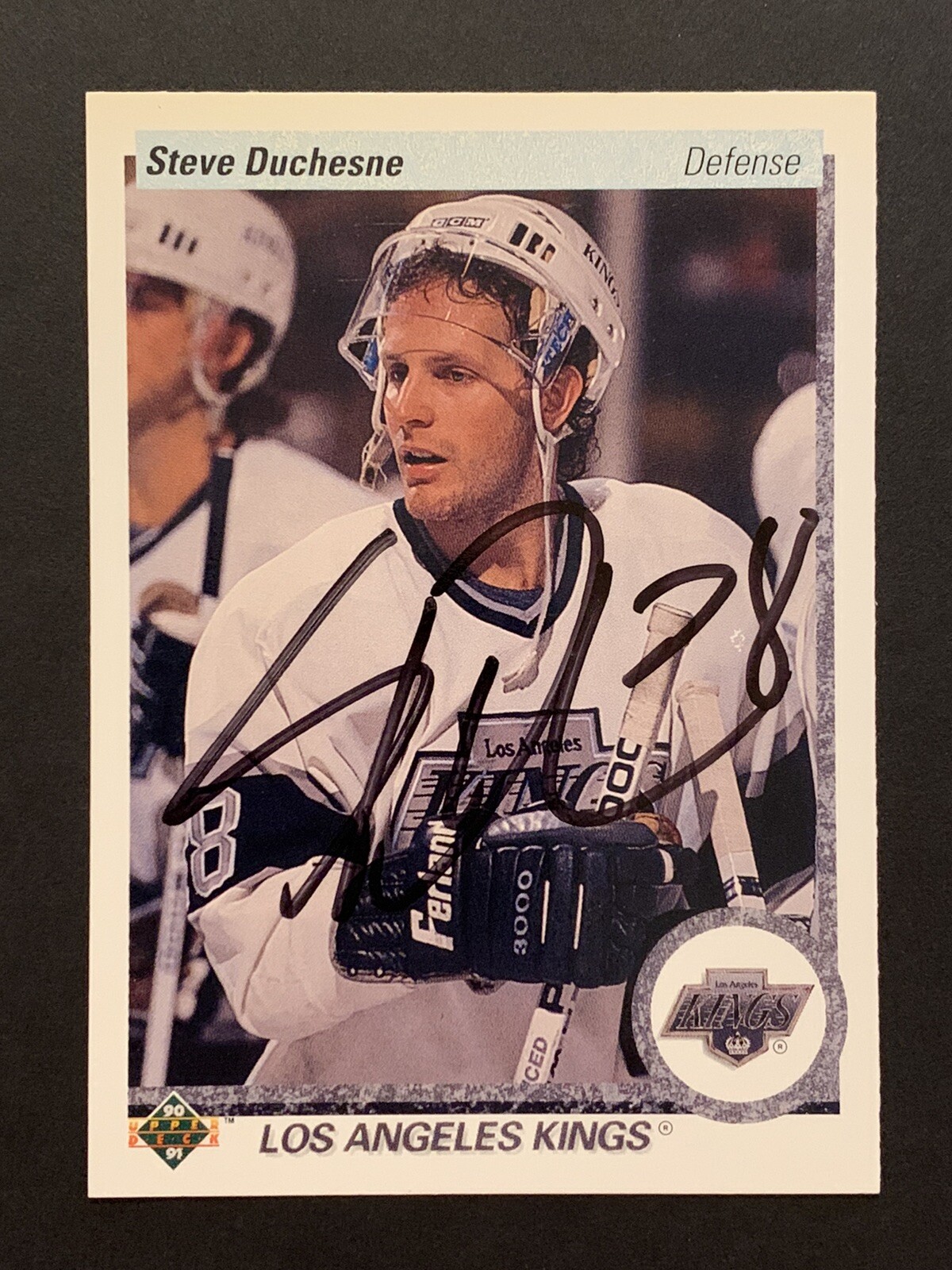 STEVE DUCHESNE Signed 1990-91 Upper Deck #136 LA Kings Autograph Auto