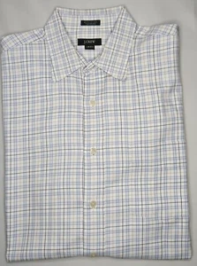 Mens J. Crew Long Sleeve Blue Multiplaid Button Up Shirt Size Large 16 16 1/2 - Picture 1 of 2