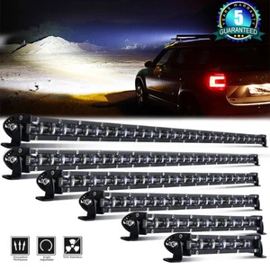 Slim 14 20 25 32 38 44 50 LED Light Bar Single Row Slim Off Road Driving ATV SUV - Picture 1 of 21