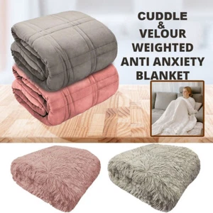 New Weighted Blanket Velour & Cuddle Ultra Cosy Soft Warm Sensory Anxiety Throw - Picture 1 of 11