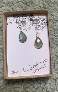 Labradorite And Sterling Silver Earrings dangle   - Picture 1 of 5