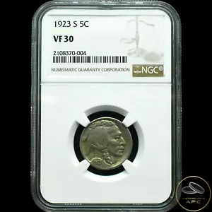 1923-S Buffalo Nickel~NGC VF30~Rare Better Date Beauty~Only 287 in this Grade~! - Picture 1 of 4