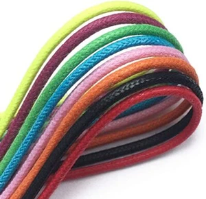 Cuerda de zapatos 2 pares de cordones redondos de algodón encerado de 3 mm delgados de ajuste regular premium - Imagen 1 de 24