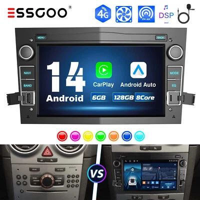 4G Carplay Autoradio 6+128G Android 14 GPS NAVI DSP Für Opel Corsa C/D Astra G H - Bild 1 von 4