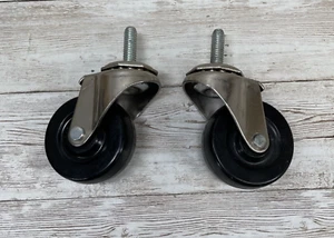 Shephard Rubber Wheel, Threaded Stem Caster 9344 *Set Of 2*, 2-In. Black Wheel - Picture 1 of 5
