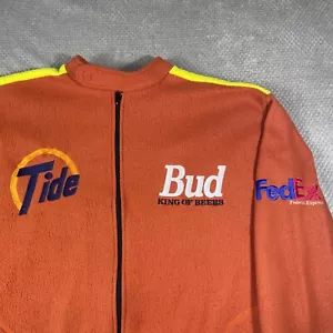 Mens Nascar Fleece Jacket Large Tide Bud FedEx 68 Exxon Racing 90s Vintage - Picture 1 of 22