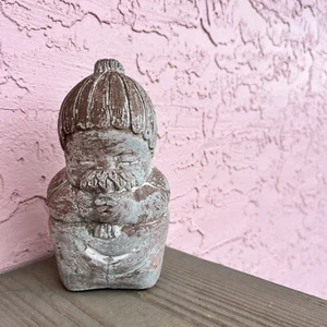 Vintage Isabel Bloom Rentnerin Violet Girl Skulptur Blumen signiert 80er verwittert - Bild 1 von 6