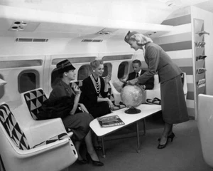 TWA Convair 880 Lounge Vintage Photograph Giclee Art Print Ships Free - Picture 1 of 3