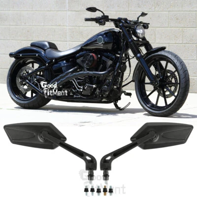 Espejos retrovisores laterales negros para motocicleta Harley Davidson Breakout 2 piezas 8 mm/10 mm Foto 1 de 4