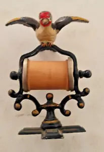 Old rare Bobbin robin cast iron stand 4H x 2.5W x 2D inch , wt 175grm for sewing - Picture 1 of 8