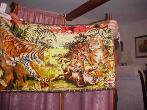 Tiger Forest Extra Large Tapestry Wall Hanging Art Background Fabric Velvet like - Picture 1 of 4