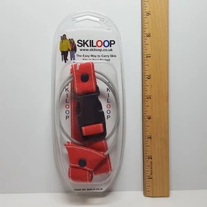 SKILOOP Compact Sized Portable Easy Ski Skis Carrier - Red - Made in the UK - Picture 1 of 4