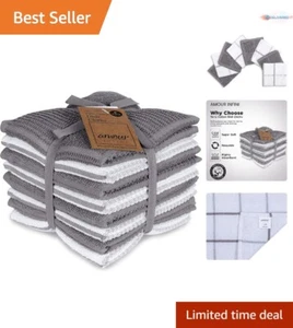 Set of 8 Terry Dish Cloths Cotton 12x12 Highly Absorbent for Kitchen Cleaning - Picture 1 of 9