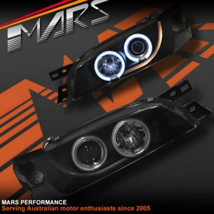 Black CCFL Angel-Eyes Projector Head Lights for Subaru Impreza GC8 GF8 WRX STi - Foto 1 di 4