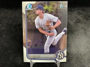 DREW THORPE 2022 BOWMAN CHROME #BDC-25 PROSPECT CHROME 1ST / NEW YORK YANKEES - Picture 1 of 2