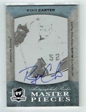 07-08 UD Upper Deck The Cup  Ryan Carter  1/1  Printing Plate  Rookie  Auto
