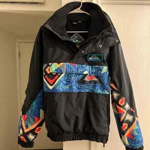 Vintage 90s Quiksilver Jacket Abstract Colorful Ski Snow Outdoor Coat Mens M - Picture 1 of 7