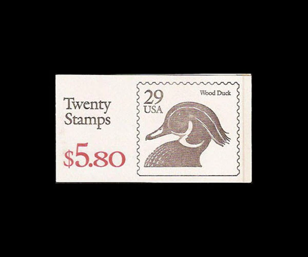 USA 1991 WOOD DUCK #BK174 PLATE # 2222 COMPLETE BOOKLET MNH - Image 1 of 1