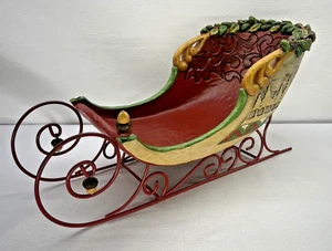 Stagione 2011 JIM SHORE per gite in slitta statuina slitta vacanze di Natale 15" x 7" - Foto 1 di 10
