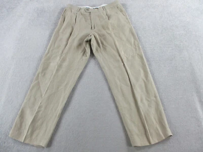 Murano Pants Mens 36x30 Khaki Tan Linen Beach Chino Pleated Trousers Casual - Image 1 of 4