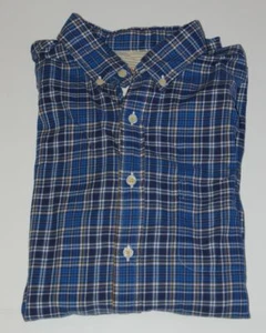 Brooks Brothers Herren blau weiß gelb kariert Baumwolle XS Slim Knopfleiste Hemd Gr. M - Bild 1 von 6