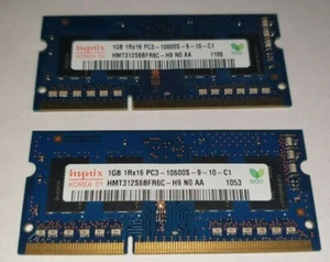HYNIX 2x 1GB= 2GB RAM MEMORY DDR3 - 1Rx16 PC3-10600S-9-10-A1 hmt312s6bfr6c- ECO - Picture 1 of 2