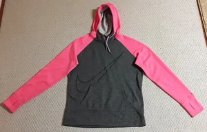 Nike Mujer Grande Gris y Rosa Mezcla de Poliéster Calce Térmico Sudadera con Capucha 22 - Imagen 1 de 8