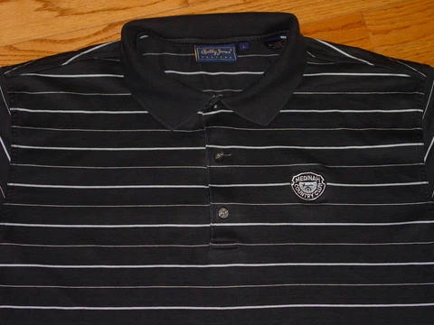 Mens L Medinah Country Club Golf Shirt Polo Short Sleeve Large Black Cover