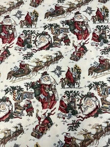 ALEXANDER HENRY FABRIC~1997~VINTAGE Santa Claus ~Christmas~COTTON Fabric - Picture 1 of 8