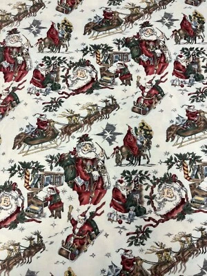 ALEXANDER HENRY FABRIC~1997~VINTAGE Santa Claus ~Christmas~COTTON Fabric - Image 1 of 4