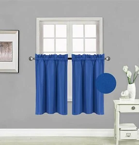 BLACKOUT INSULATE THERMAL SHORT PANELS WINDOW CURTAIN PANELS DRAPES, SET OF 2PC - Picture 1 of 26