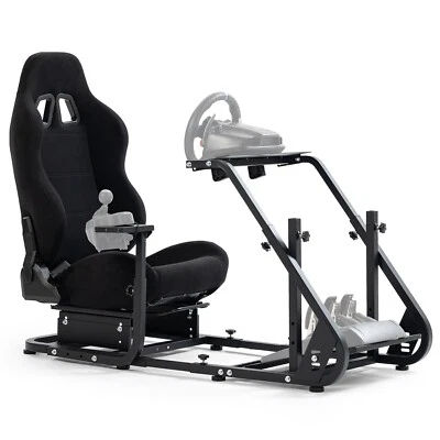 Minneer Racing Sim Cockpit mit Sitz Lenkrad Ständer Fit Logitech G29 G920 G923