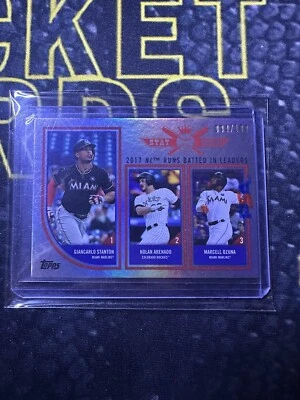 2018 Topps Big League Stat Kings NL RBIs Stanton Arenado Azuna #309 /100 - Image 1 of 2