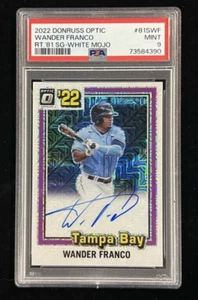 2022 DONRUSS OPTIC WANDER FRANCO PSA 9 93/99 WHITE MOJO AUTO#81S-WF RAYS! SC-765 - Picture 1 of 2