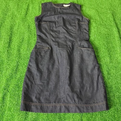 Worth Petite Sleeveless Chambray-Look 100% Wool Sheath Dress Made in USA Size 4 - Image 1 of 4