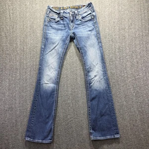 Rock Revival Jeans Damen 28 blau Posey Boot Bootcut verzierte Pattentaschen - Bild 1 von 11