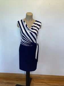 Lauren Ralph Lauren size 8 petite navy blue sleeveless dress Spring & Summer - Picture 1 of 23